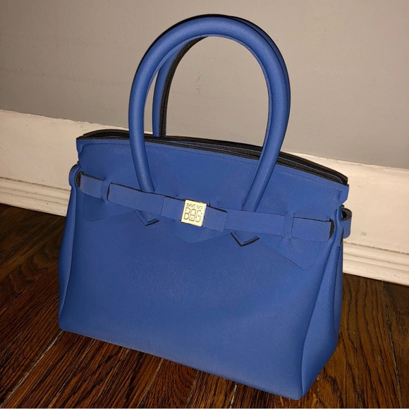 Save My Bag Blue Neoprene Petite Miss Handbag - Picture 2 of 13